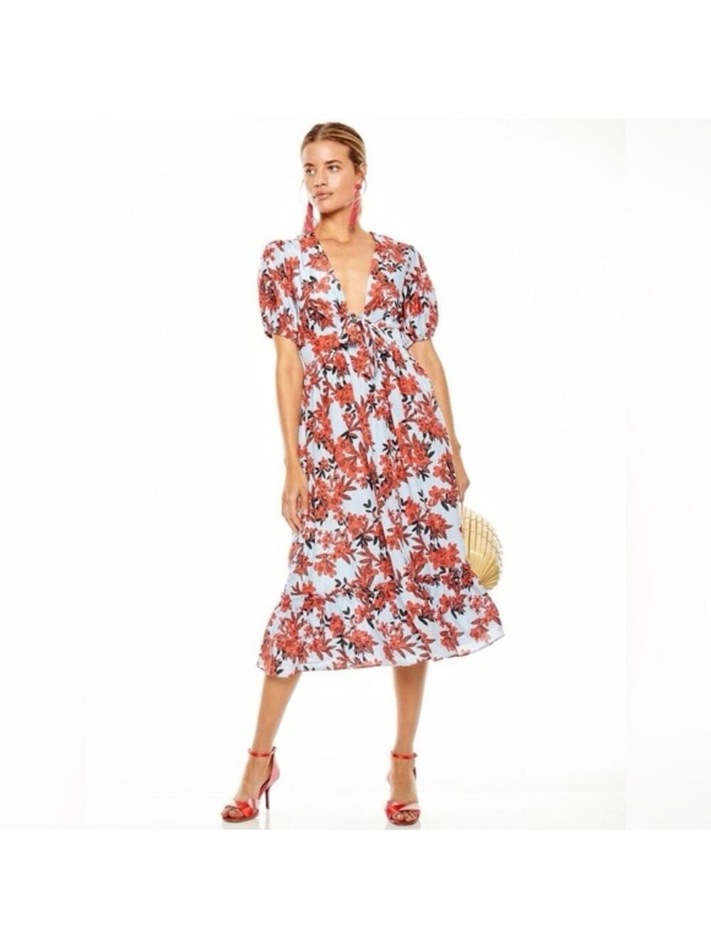 La Maison Talulah Red Sea Floral Midi Dress